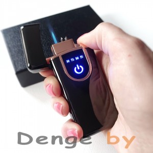 USB зажигалка  2 в 1: газ + импульс, черный